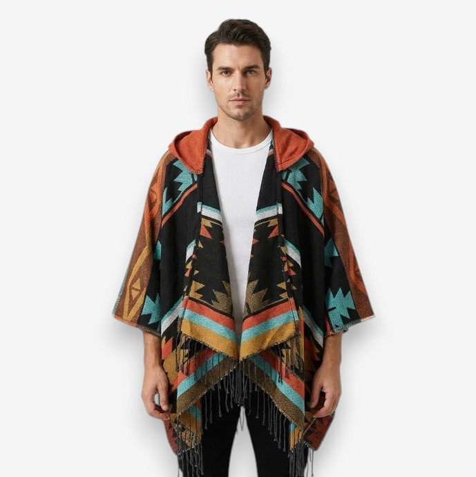 Poncho chaud homme hiver coloré