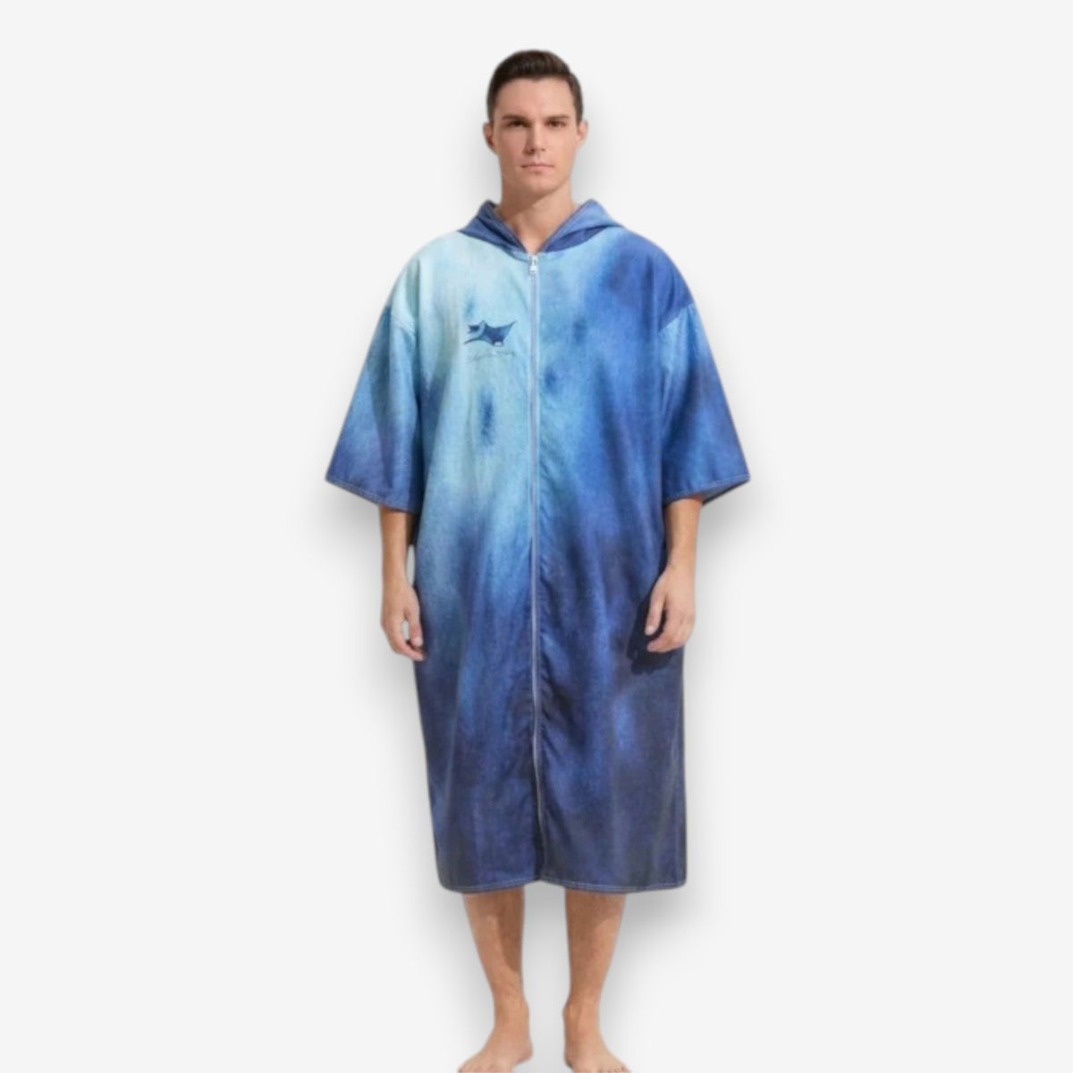 Poncho de bain raie
