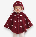 Poncho chaud bébé motif coeur