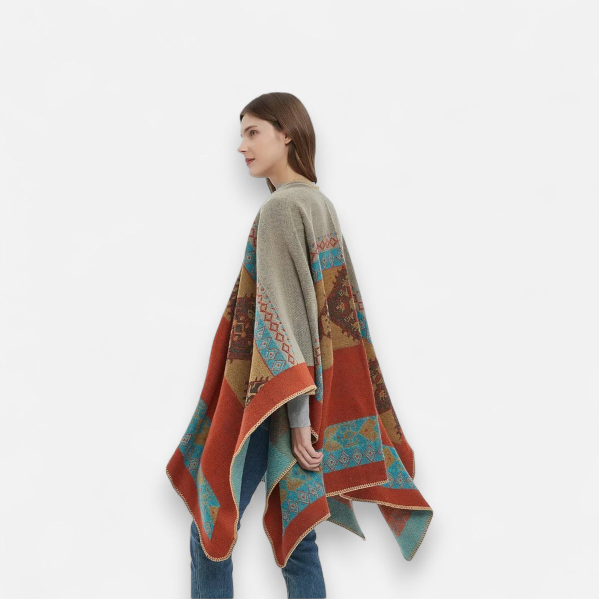 Poncho polaire femme coloré