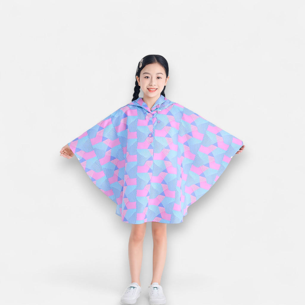 Poncho pluie enfant formes géométriques