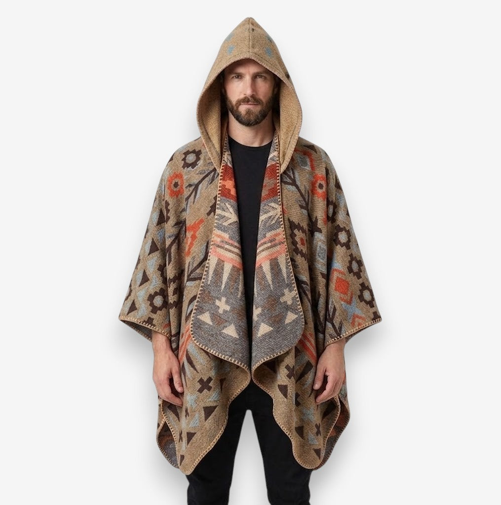 Poncho chaud homme style bohème