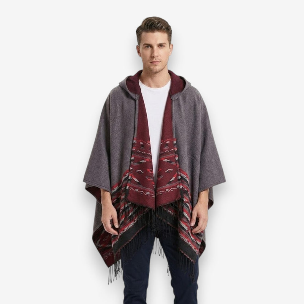 Poncho chaud homme design