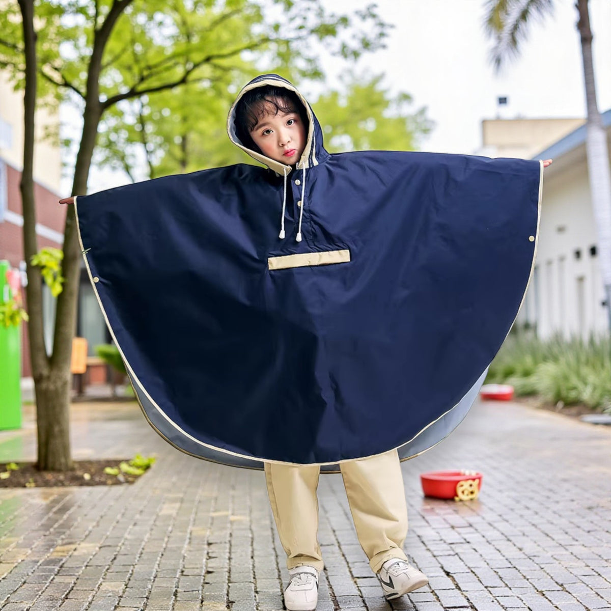 Poncho pluie enfant à capuche