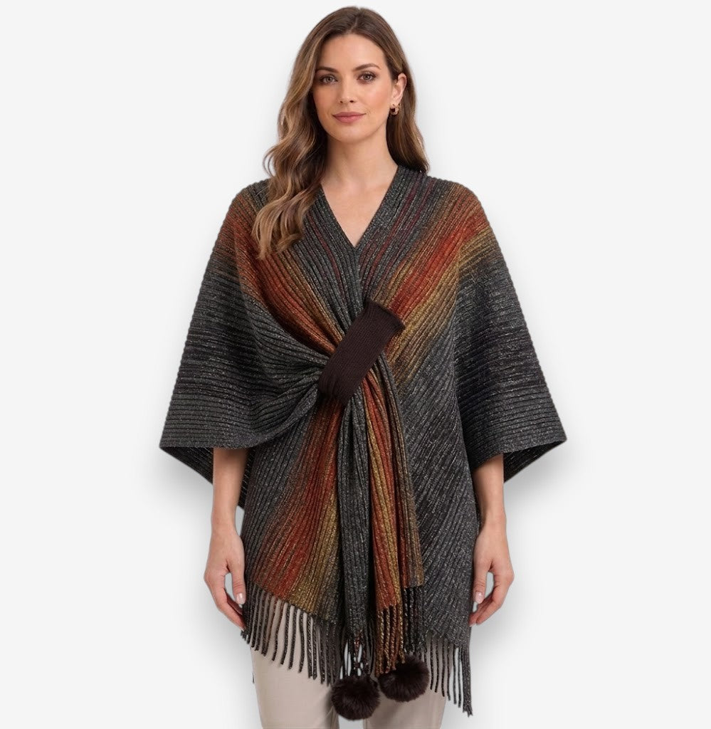 Poncho Élégance Tissée