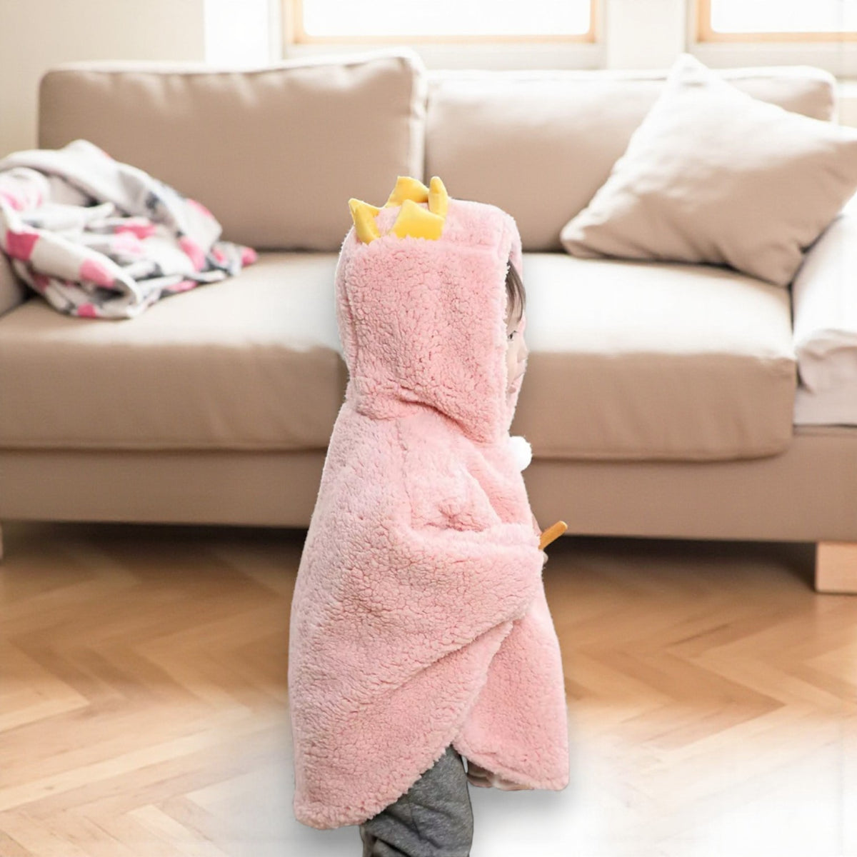 Poncho chaud bébé oreilles d’ourson