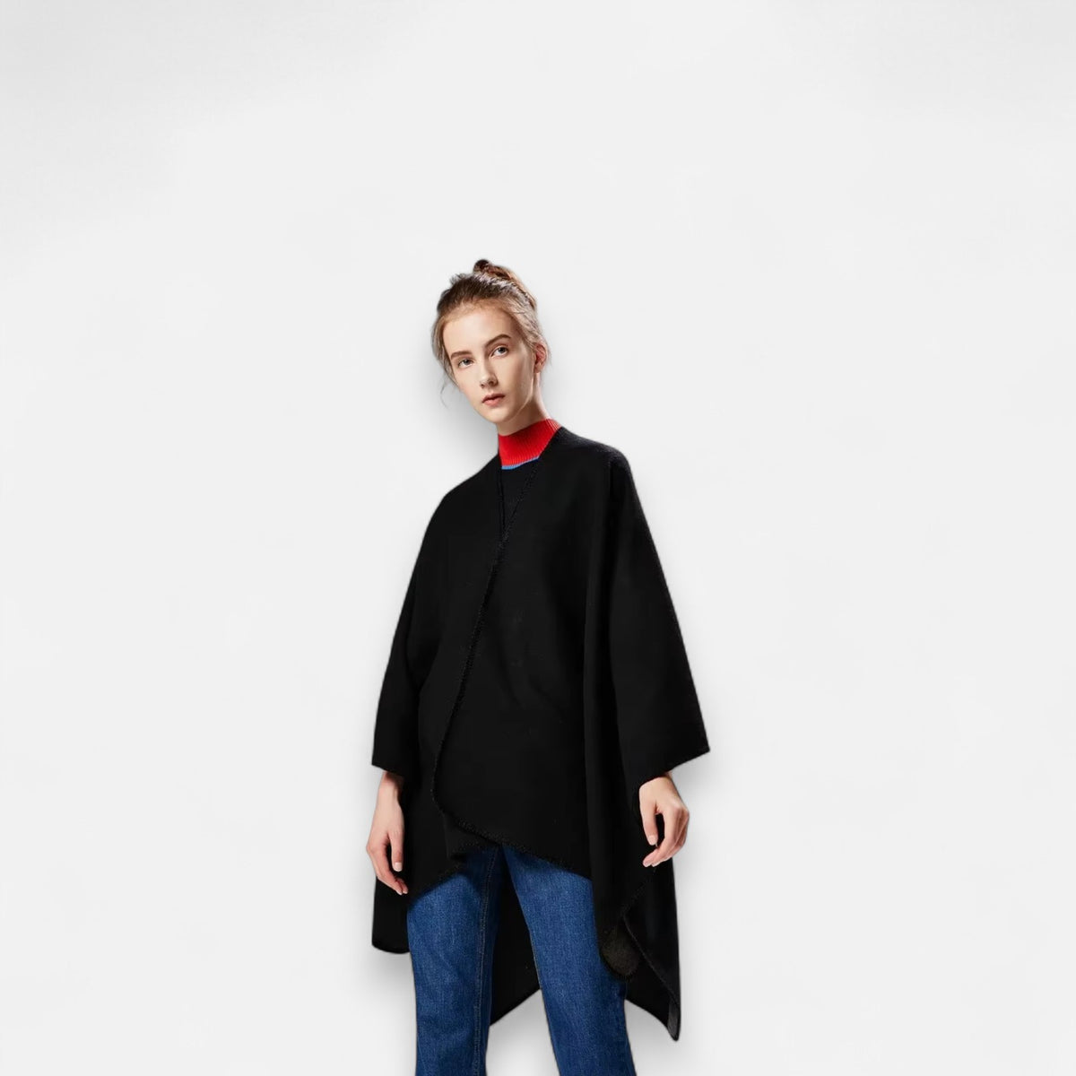 Poncho en laine femme classique