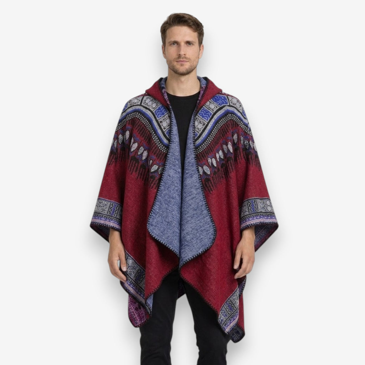Poncho chaud homme élégant
