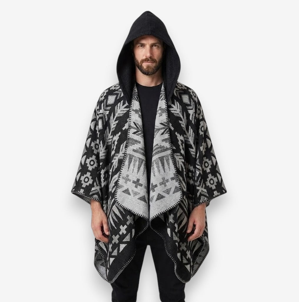 Poncho chaud homme style bohème