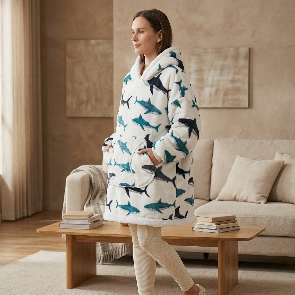 Poncho polaire femme Requin
