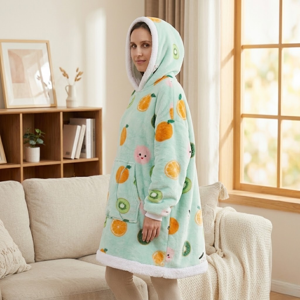 Poncho polaire femme Fruits