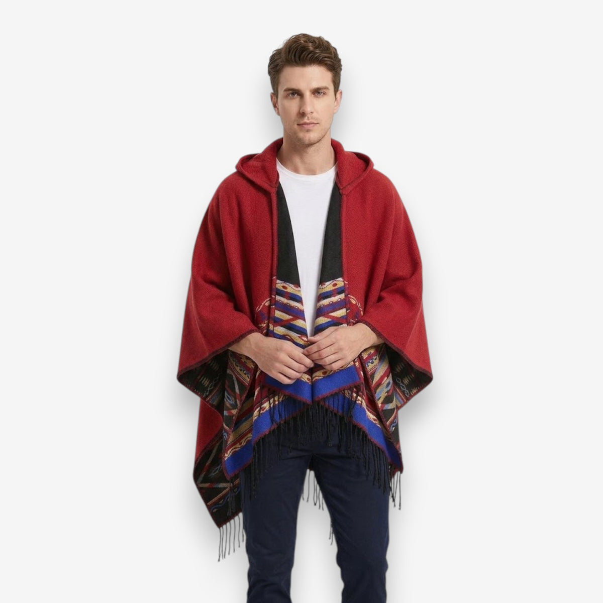 Poncho chaud homme design