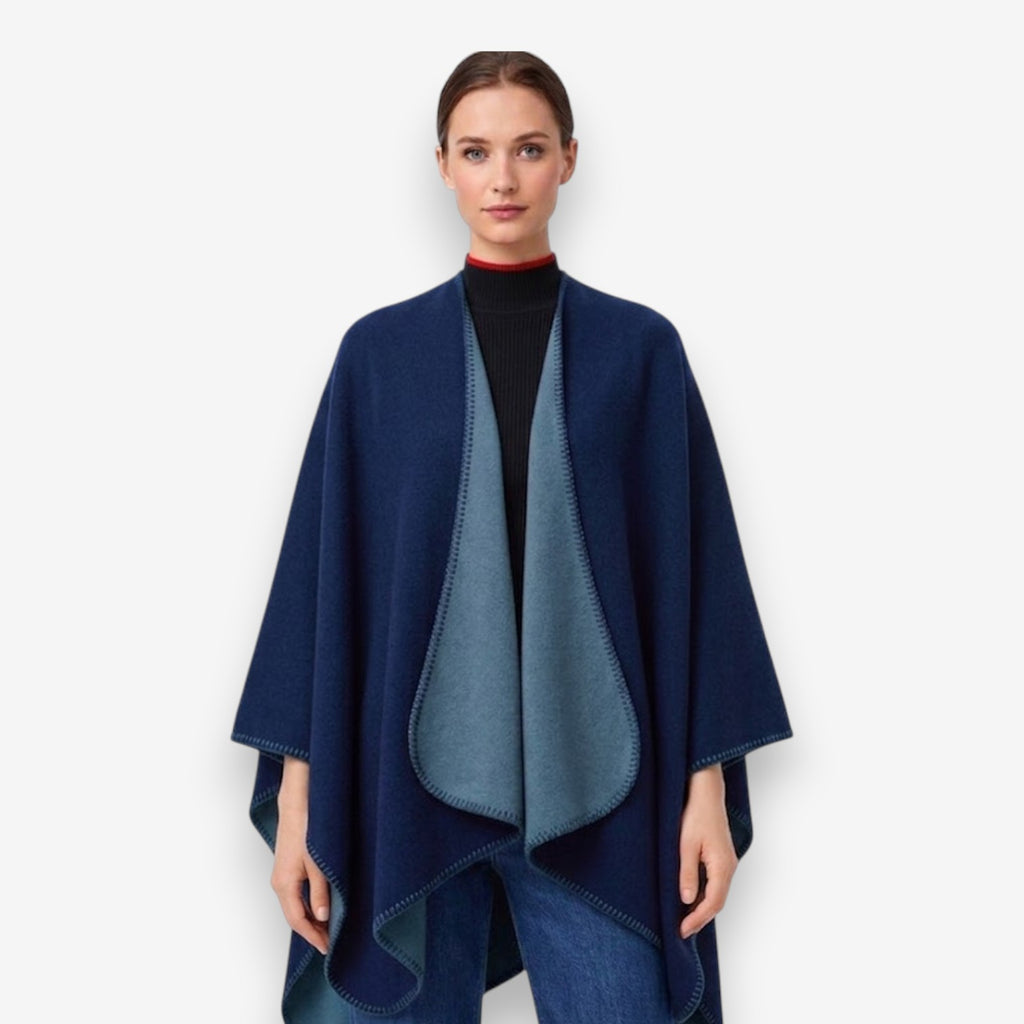 Poncho en laine femme classique