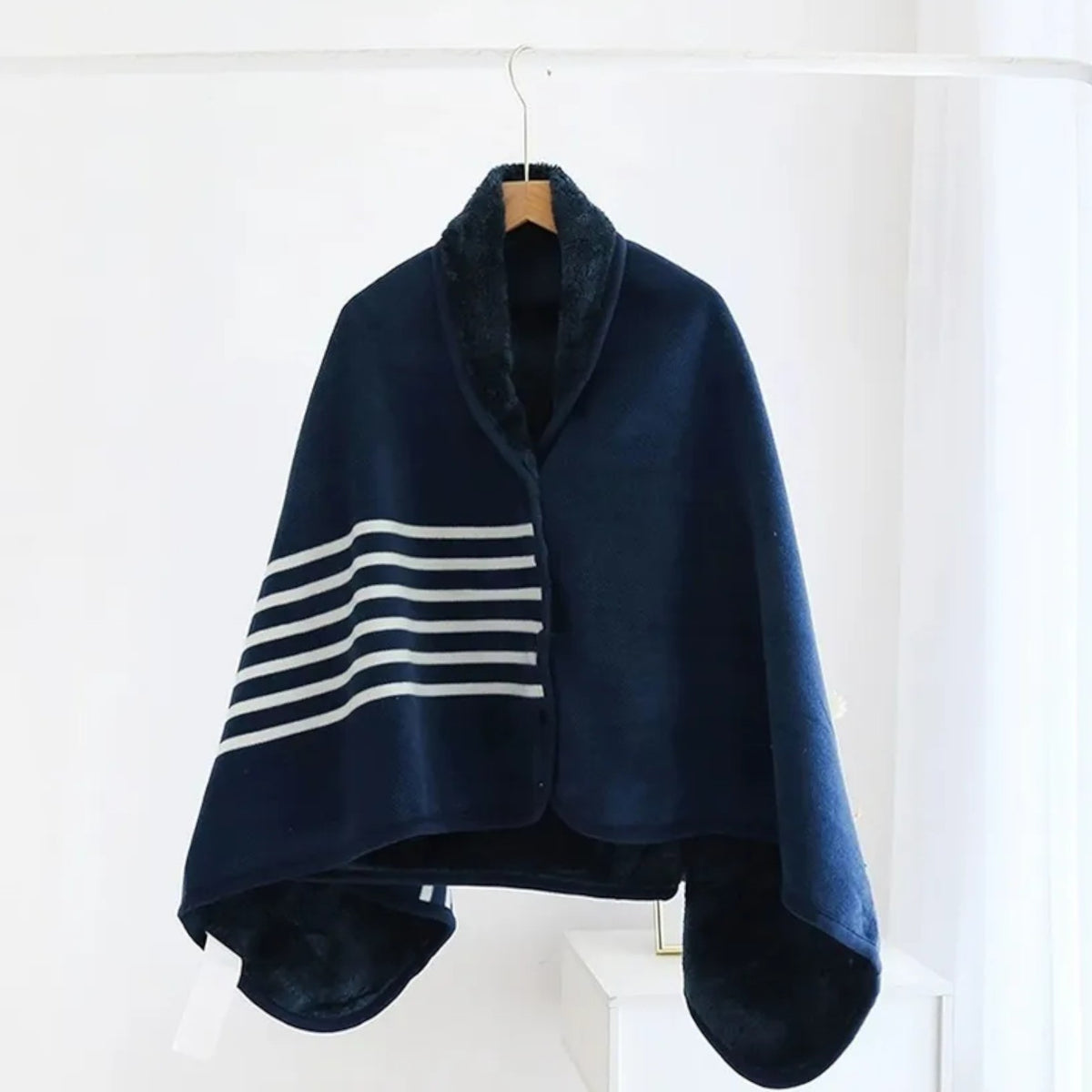 Poncho polaire femme style marin