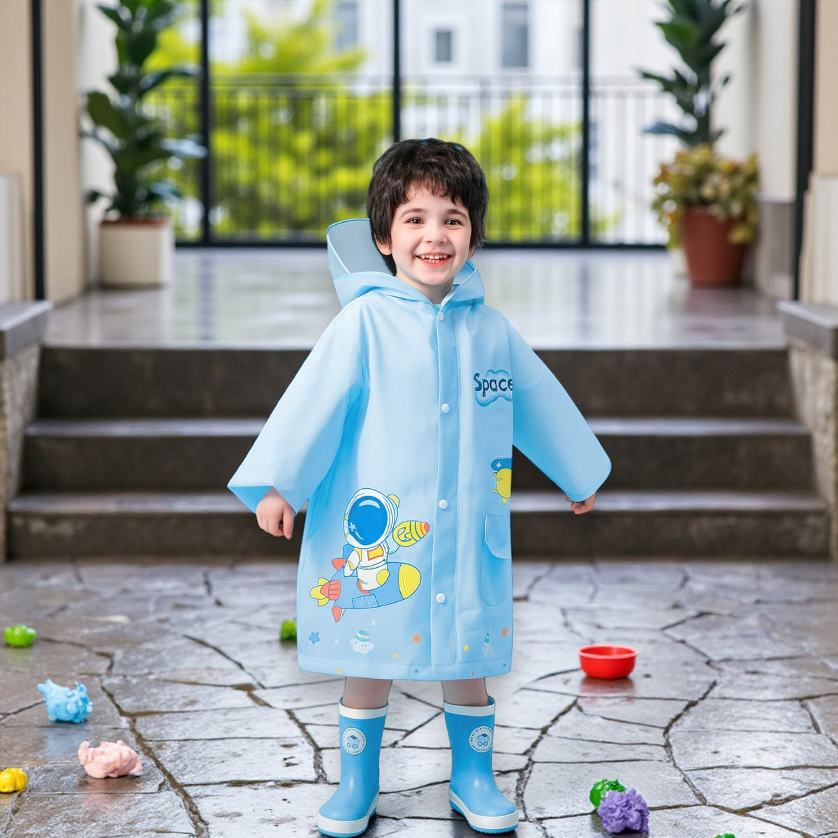 Poncho pluie enfant style féerique