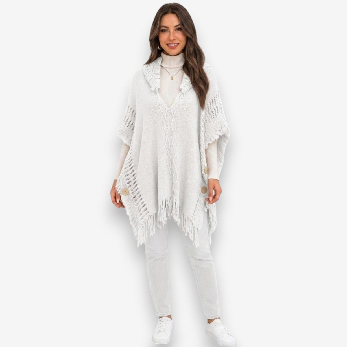 Poncho laine femme cocooning