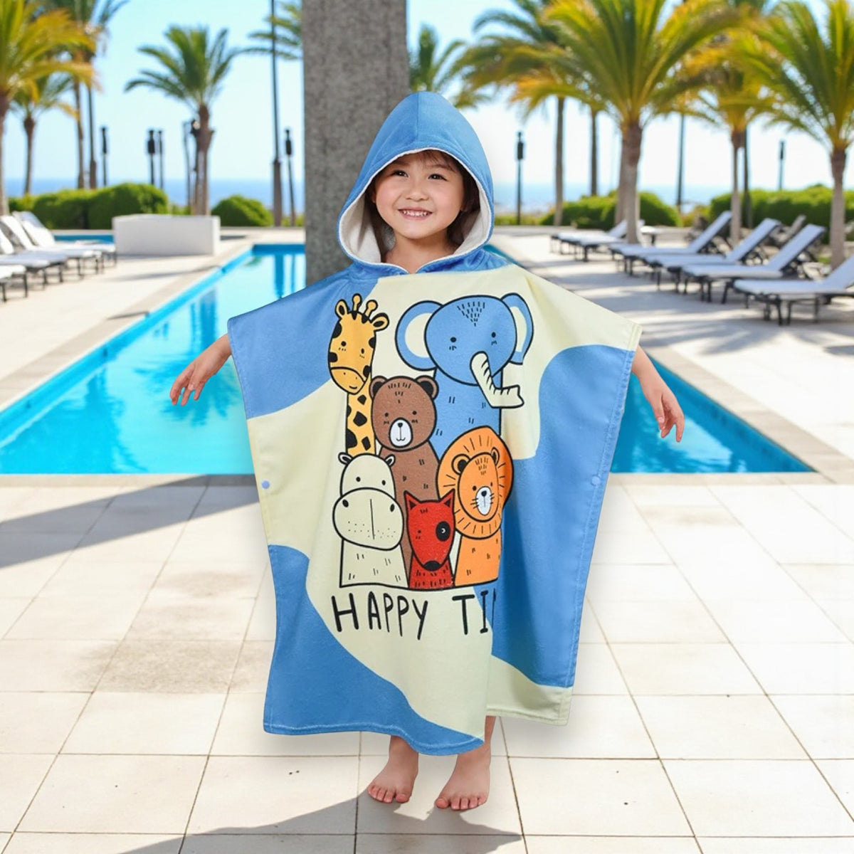 Poncho de bain enfant animaux