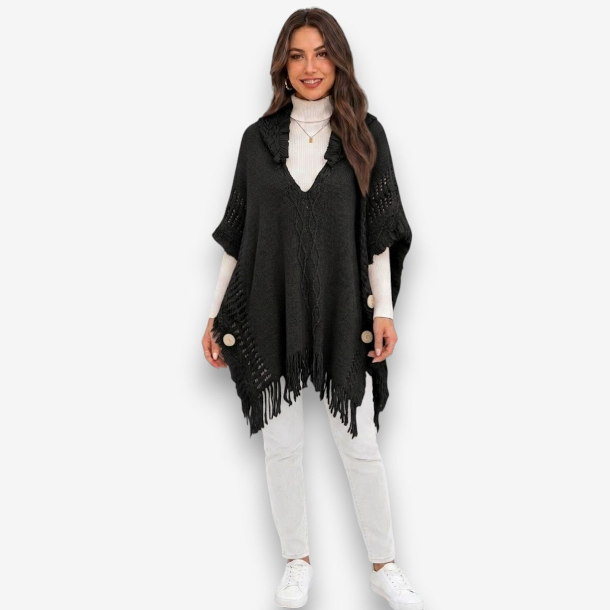 Poncho laine femme cocooning