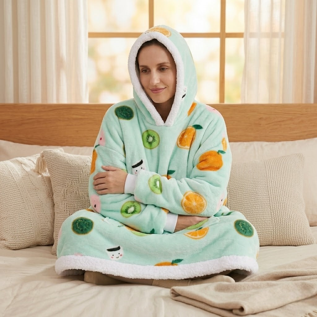Poncho polaire femme Fruits
