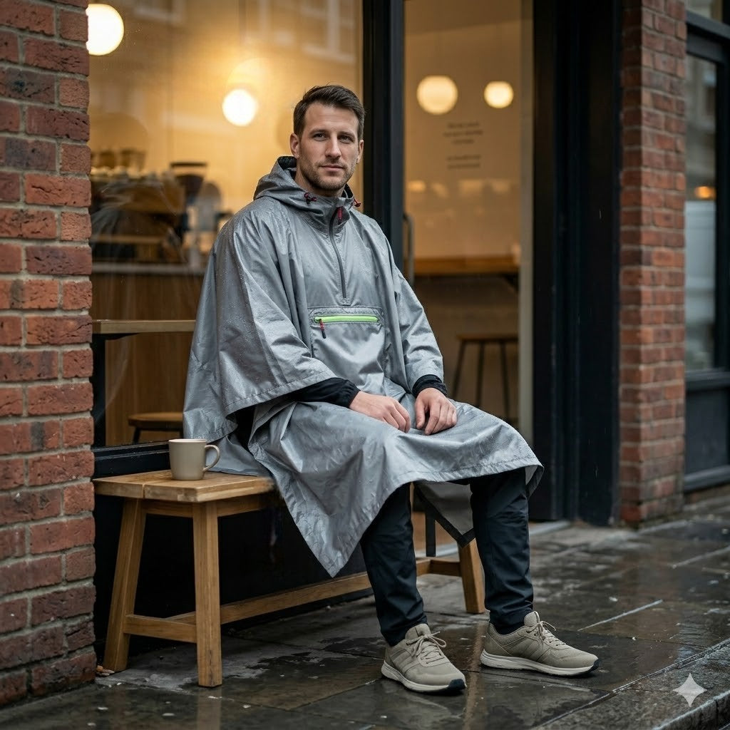 Poncho pluie homme léger avec capuche