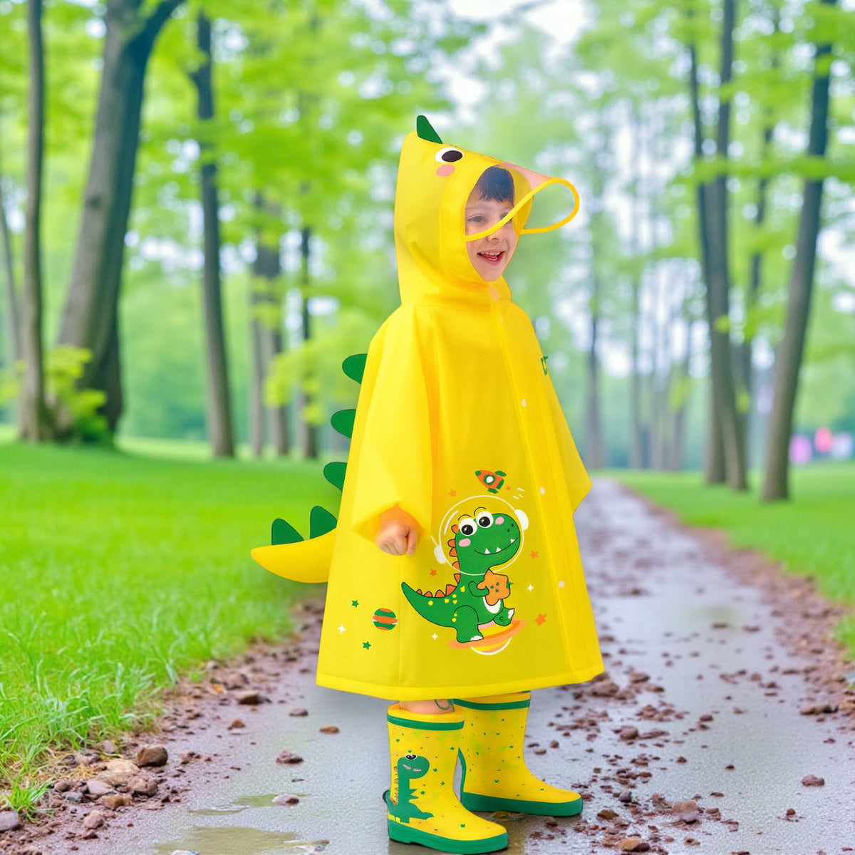 Poncho pluie enfant style féerique