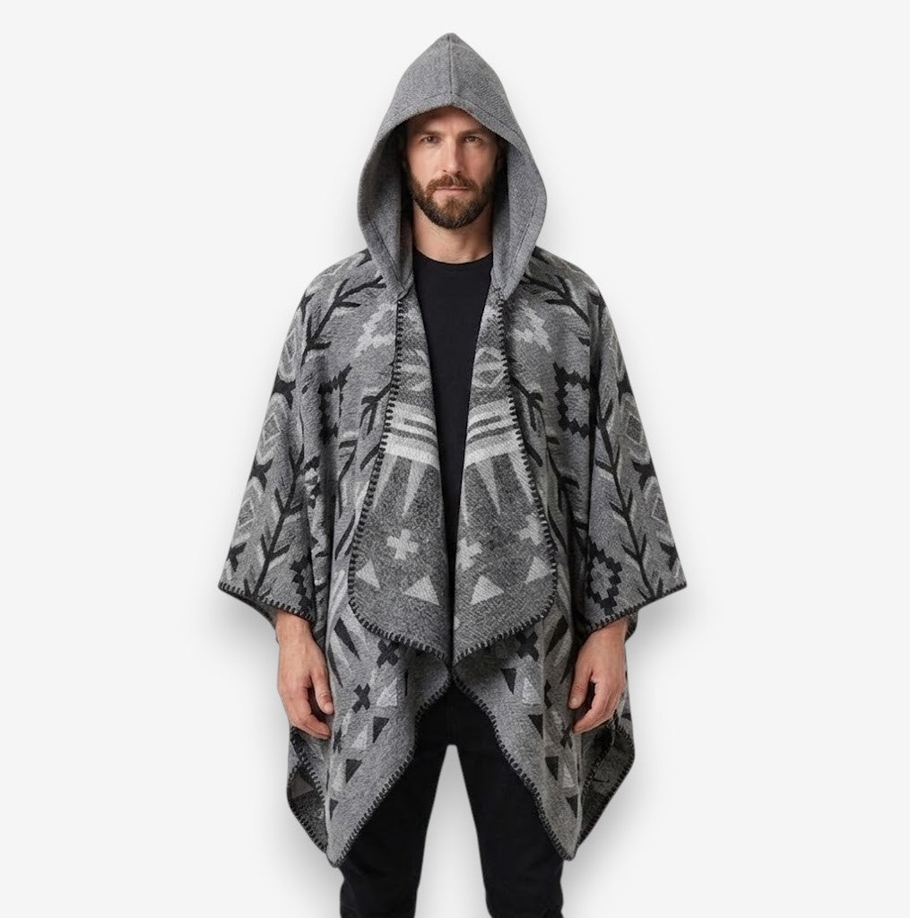 Poncho chaud homme style bohème