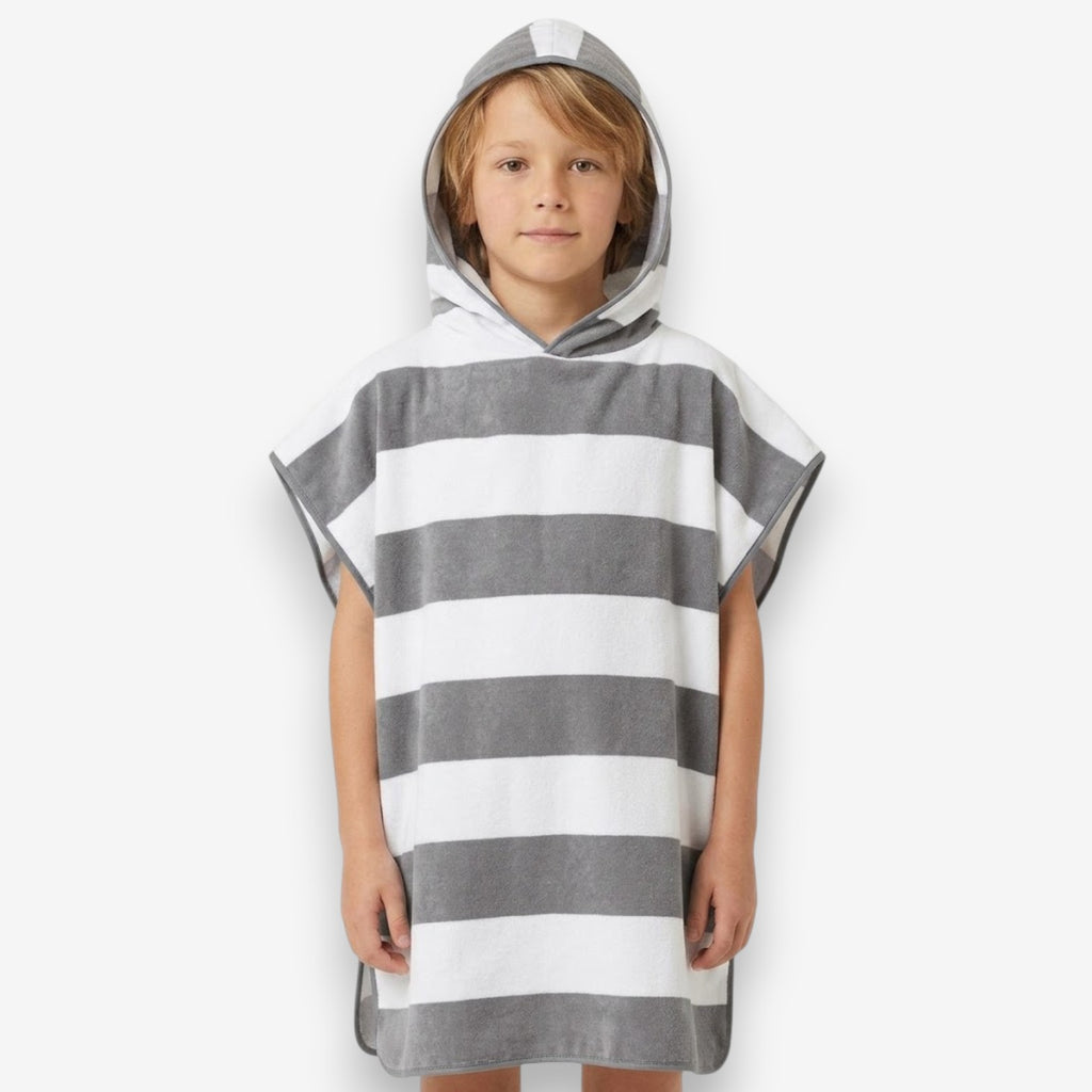 Poncho de bain enfant à rayures