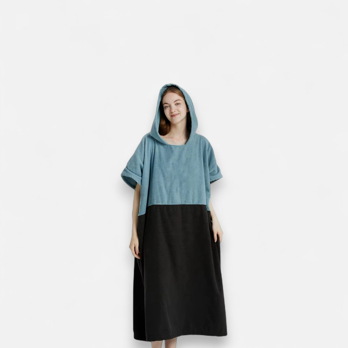 Poncho de bain femme bicolore