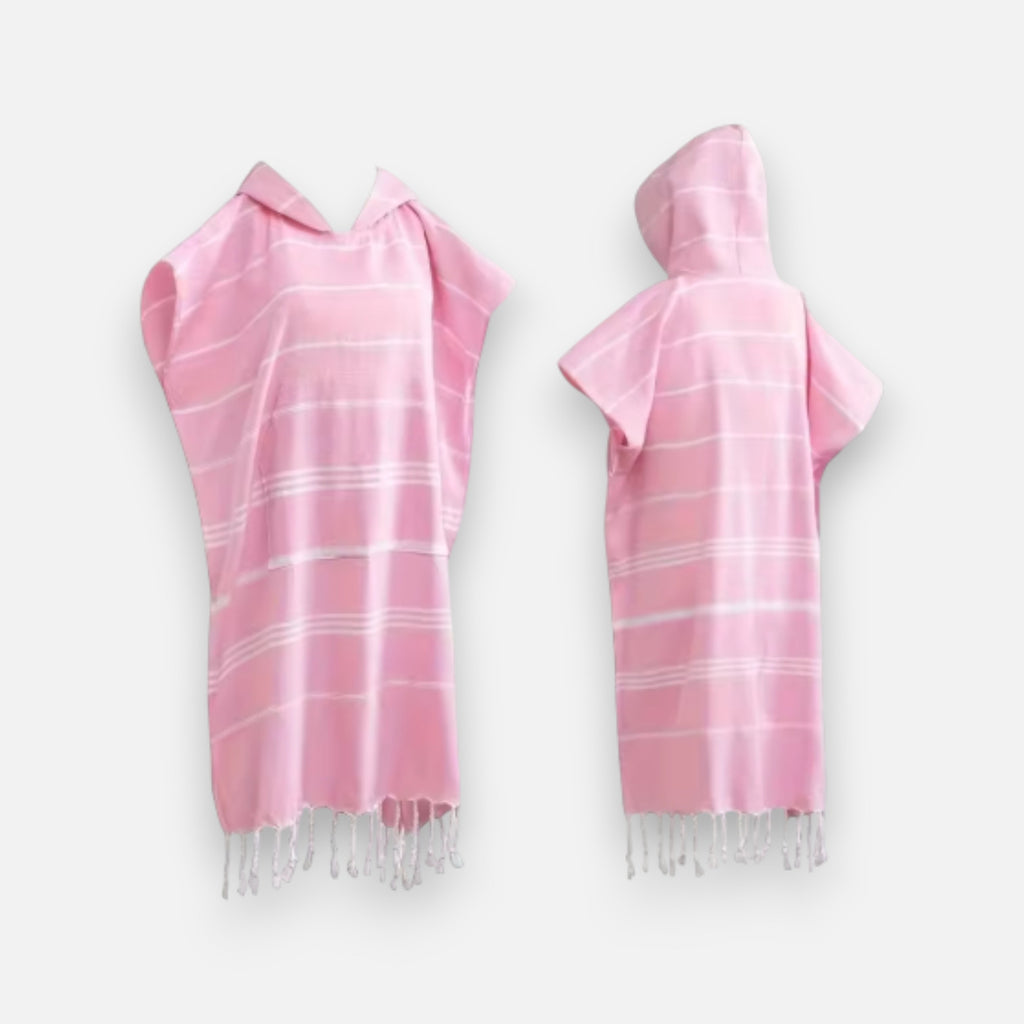 Poncho surf femme à rayures