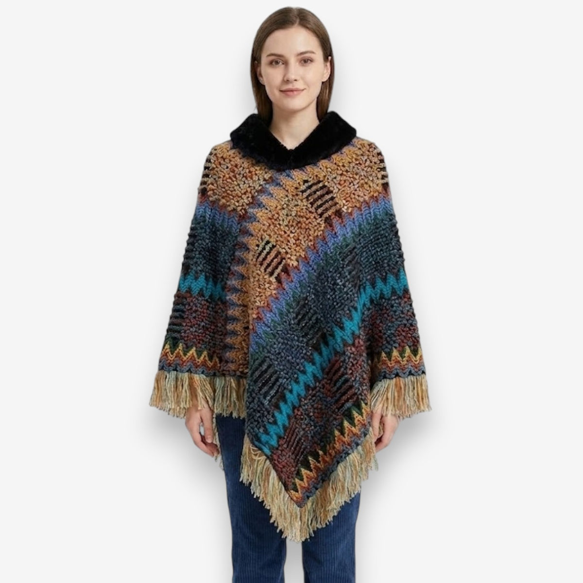Poncho mexicain en laine