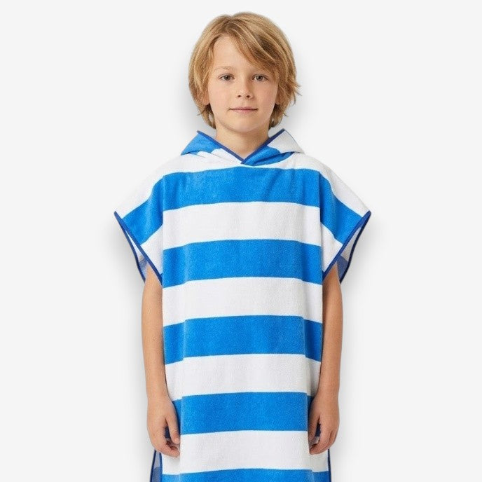 Poncho de bain enfant à rayures