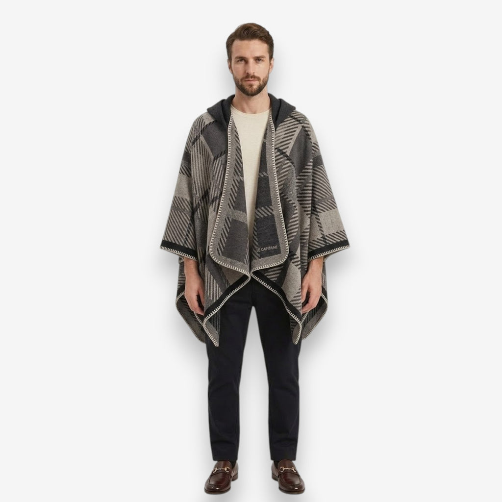 Poncho chaud homme raffiné