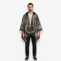 Poncho chaud homme motif écossais