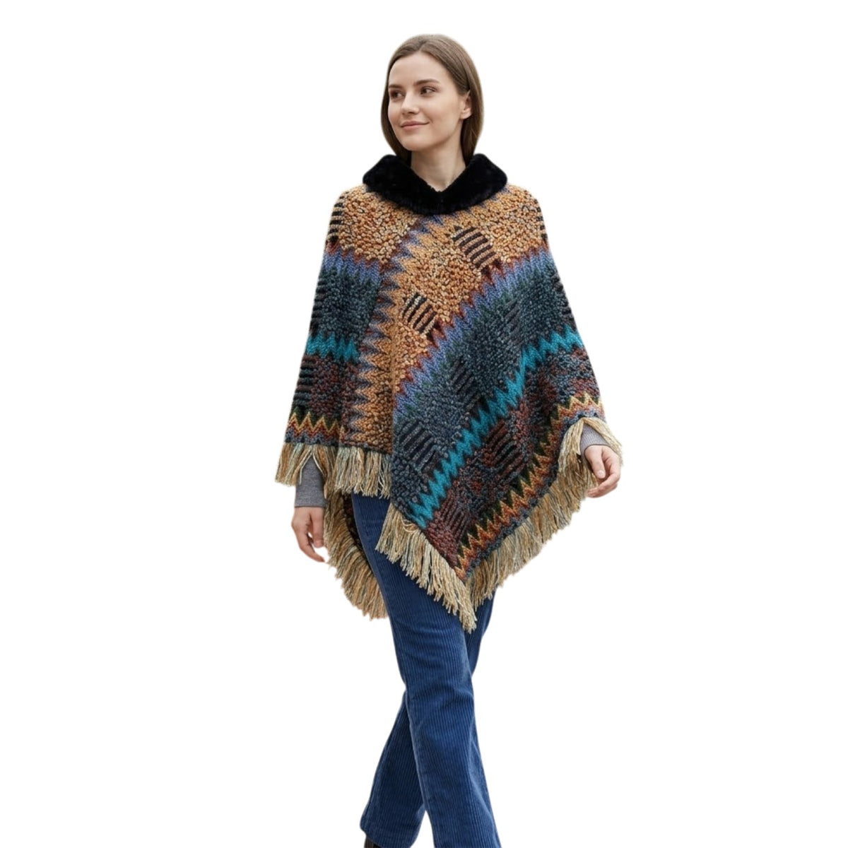 Poncho mexicain en laine