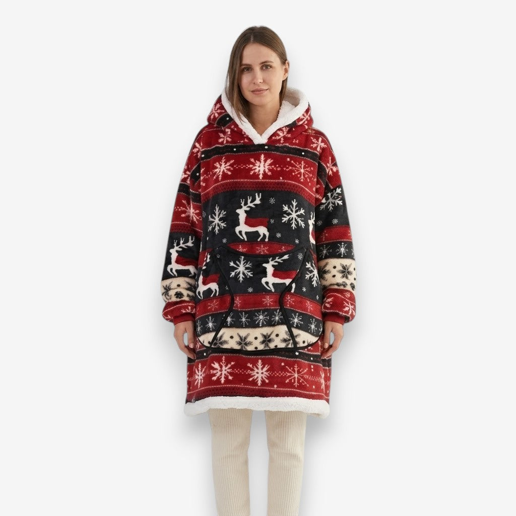 Poncho polaire femme Noël