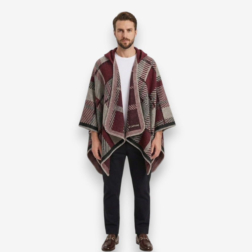 Poncho chaud homme raffiné