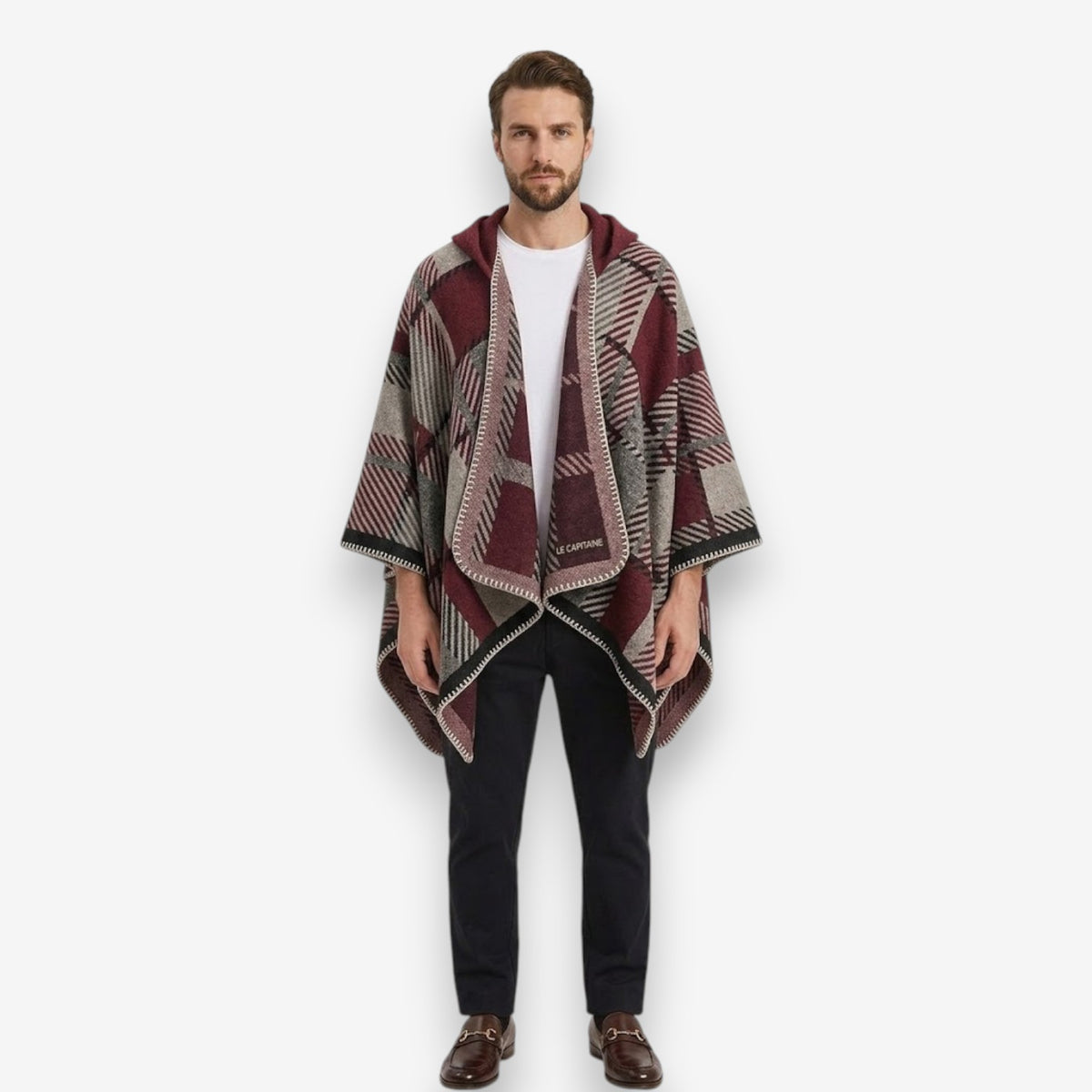 Poncho chaud homme raffiné