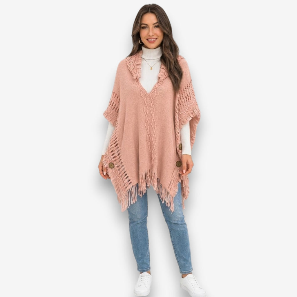 Poncho laine femme cocooning