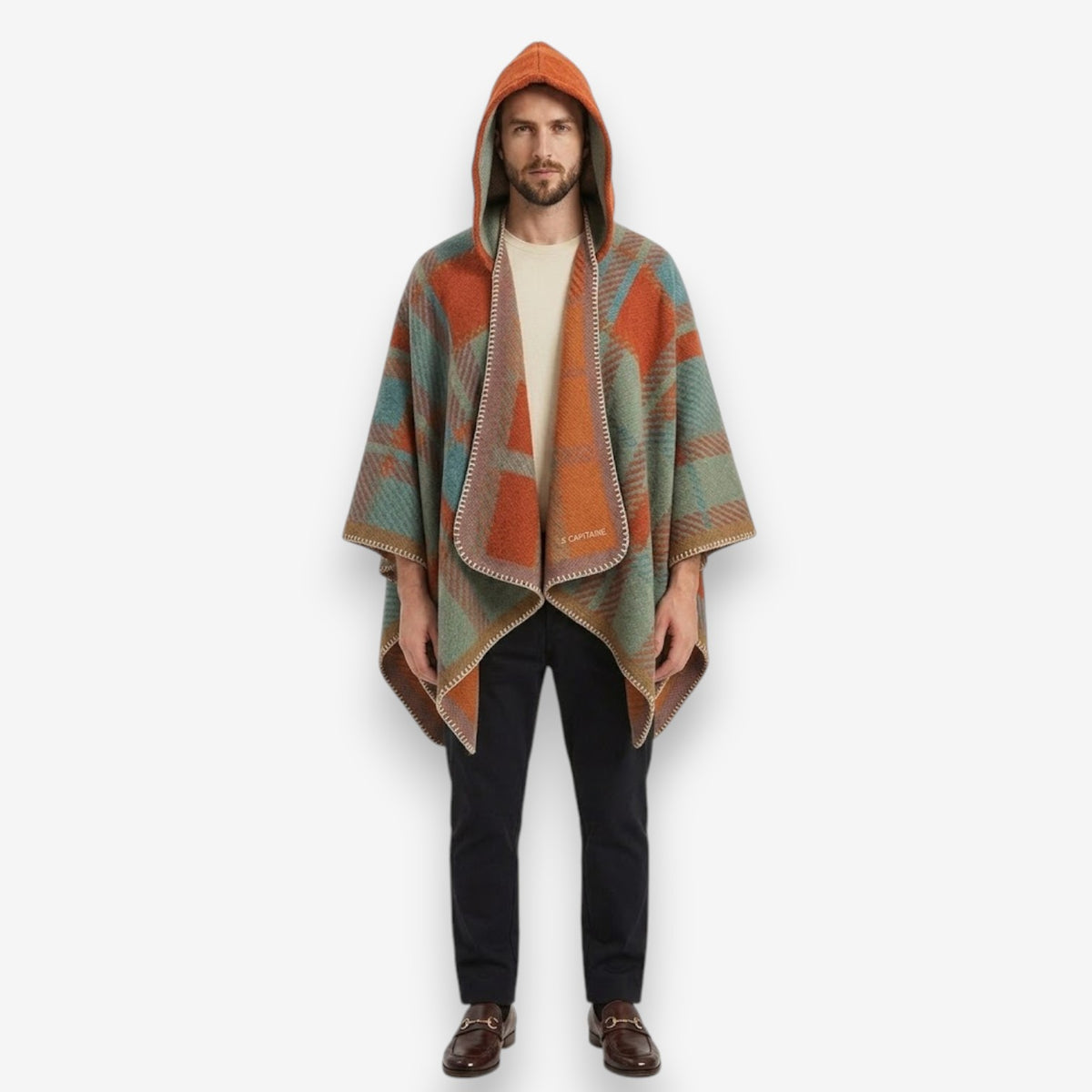 Poncho chaud homme raffiné