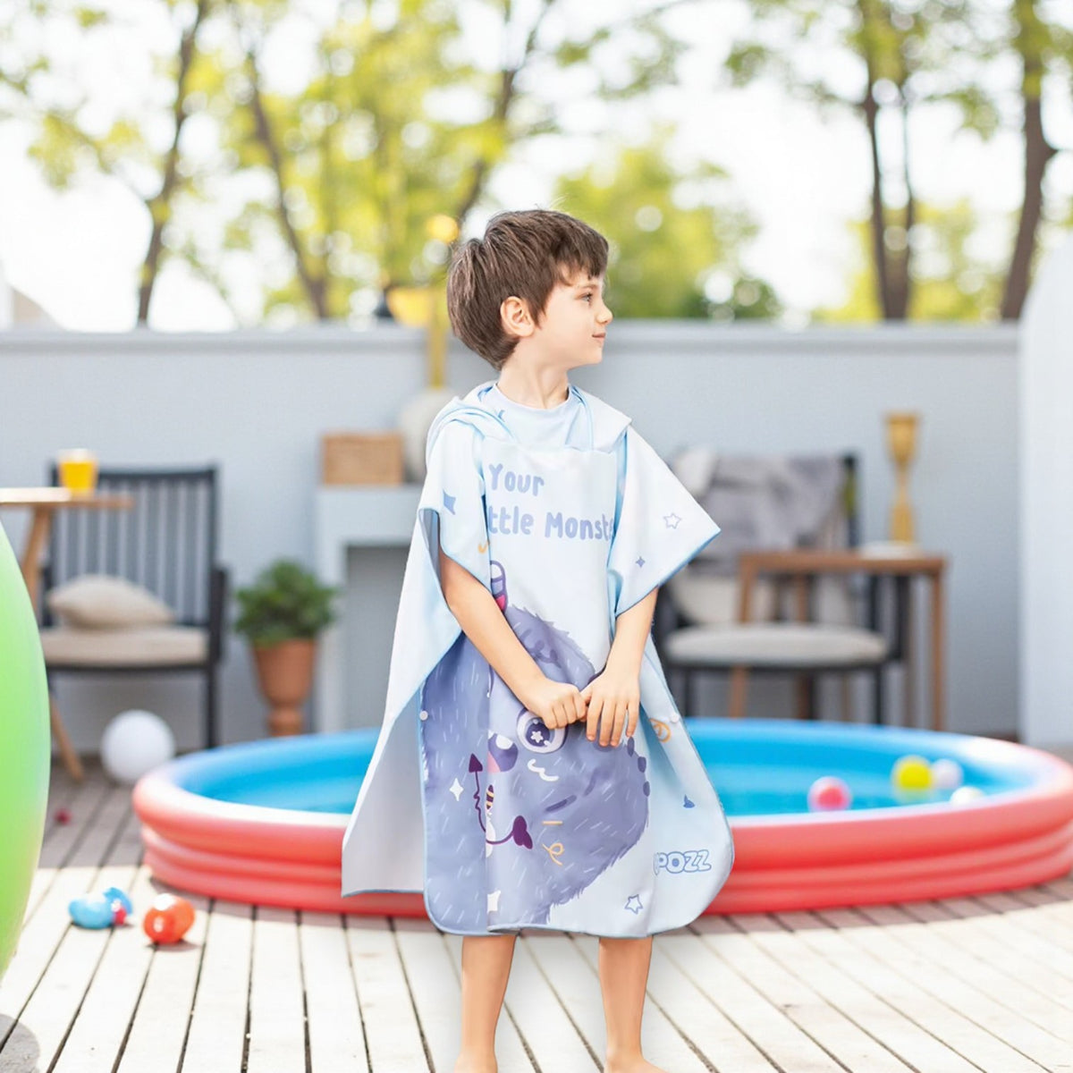 Poncho de bain enfant petit monstre