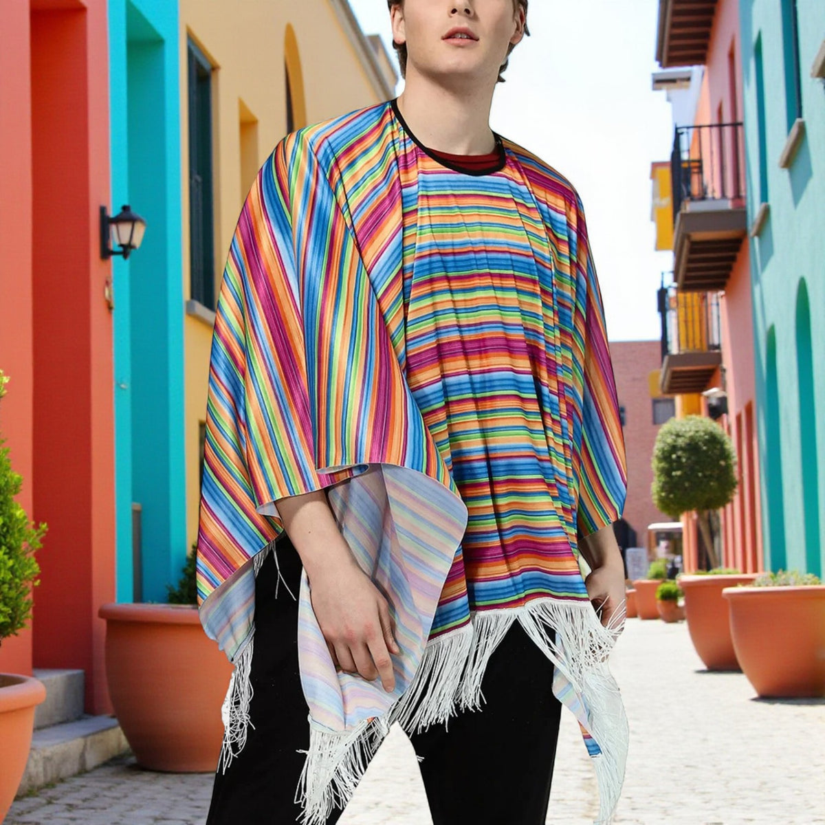 Poncho mexicain à franges