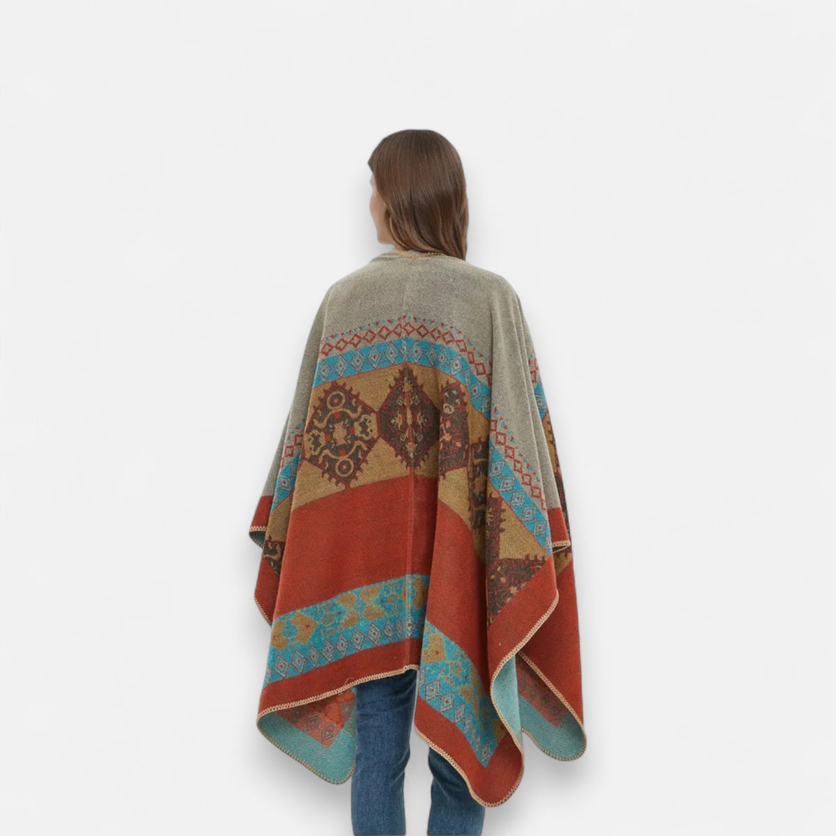 Poncho polaire femme coloré