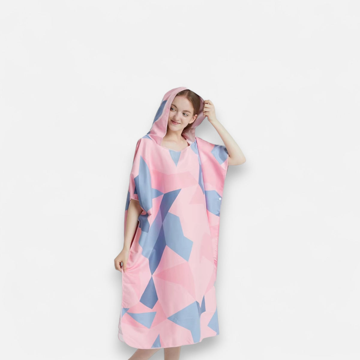 Poncho surf femme imprimé géométrique