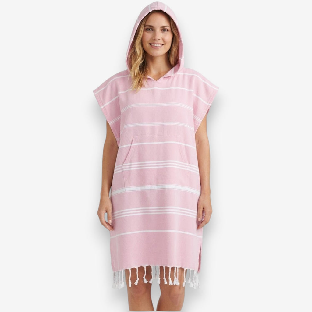 Poncho surf femme à rayures