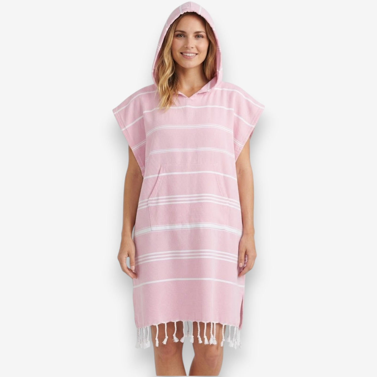 Poncho surf femme à rayures
