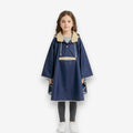 Poncho pluie enfant à capuche bleu marine