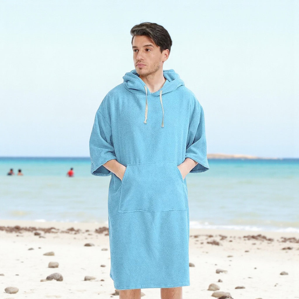Poncho de bain homme avec poche