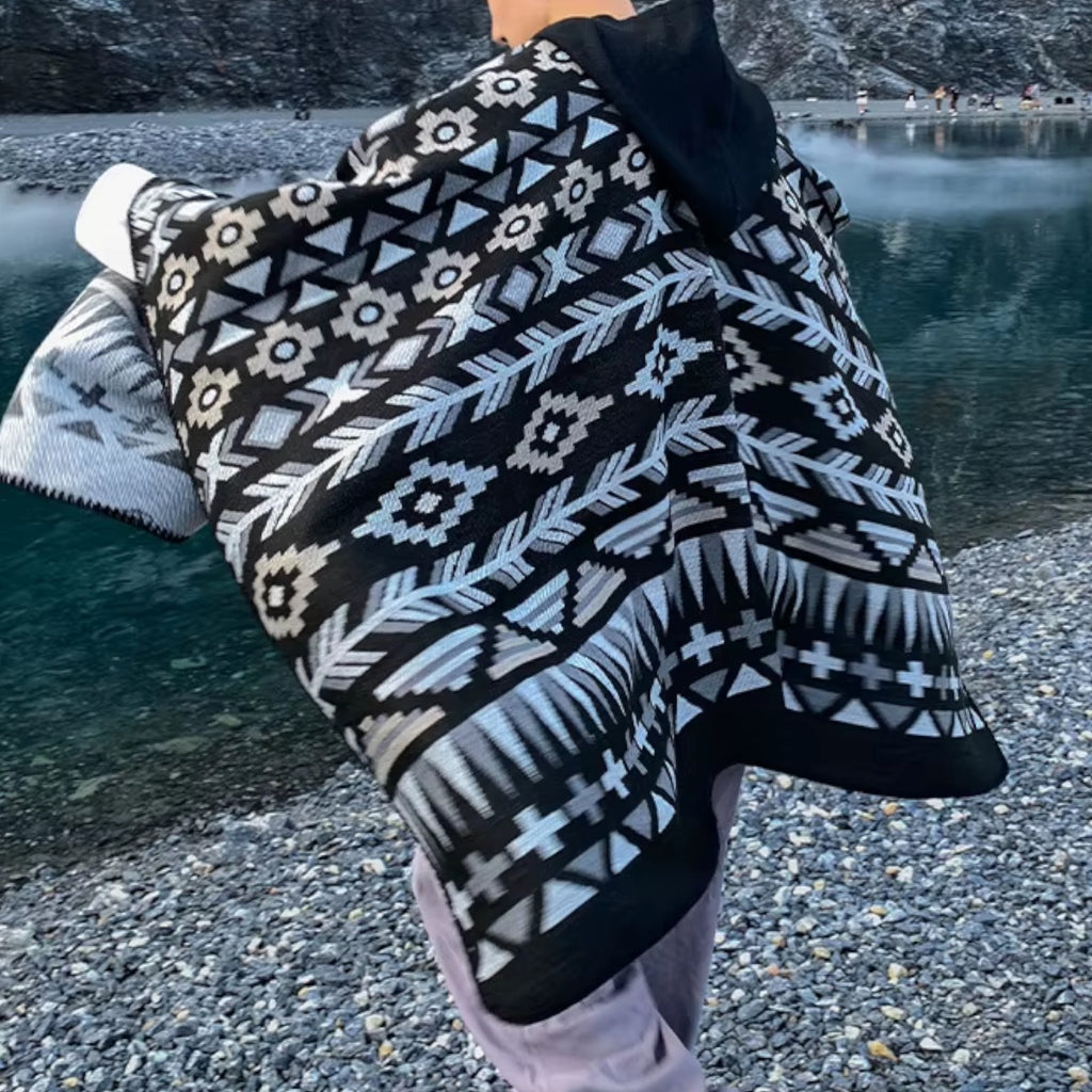 Poncho chaud homme style bohème