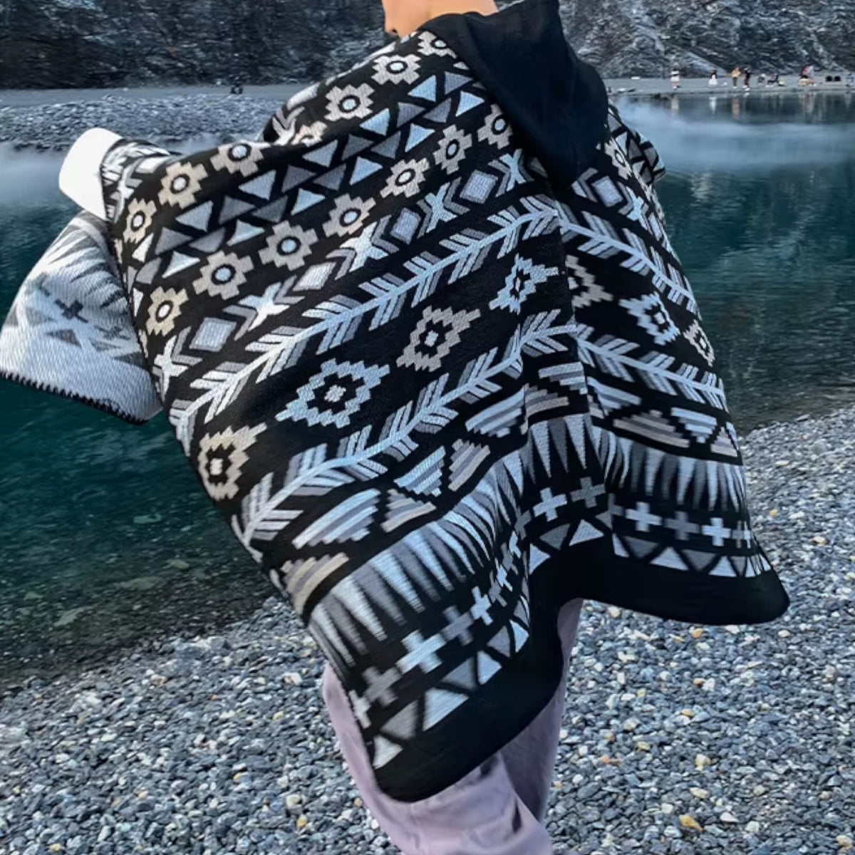 Poncho chaud homme style bohème