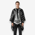 Poncho chaud homme design oriental